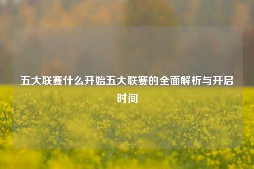 五大联赛什么开始五大联赛的全面解析与开启时间