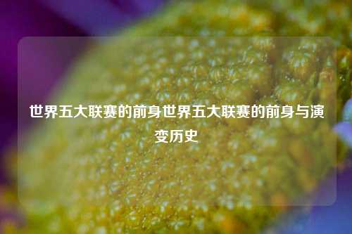 世界五大联赛的前身世界五大联赛的前身与演变历史