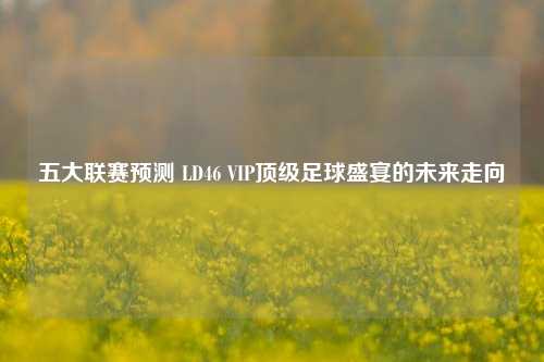 五大联赛预测 LD46 VIP顶级足球盛宴的未来走向