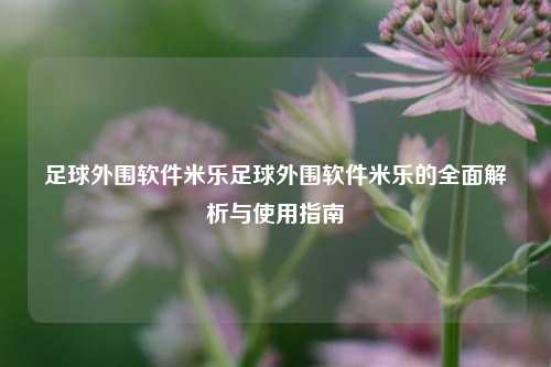 足球外围软件米乐足球外围软件米乐的全面解析与使用指南