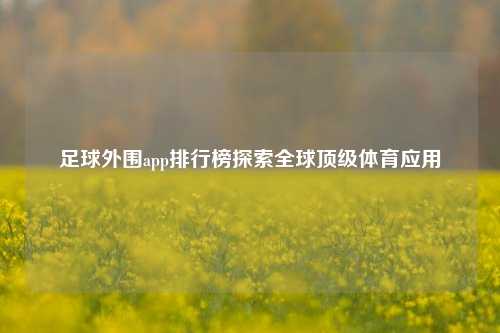 足球外围app排行榜探索全球顶级体育应用