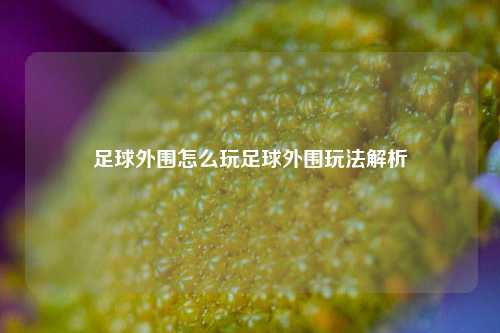 足球外围怎么玩足球外围玩法解析
